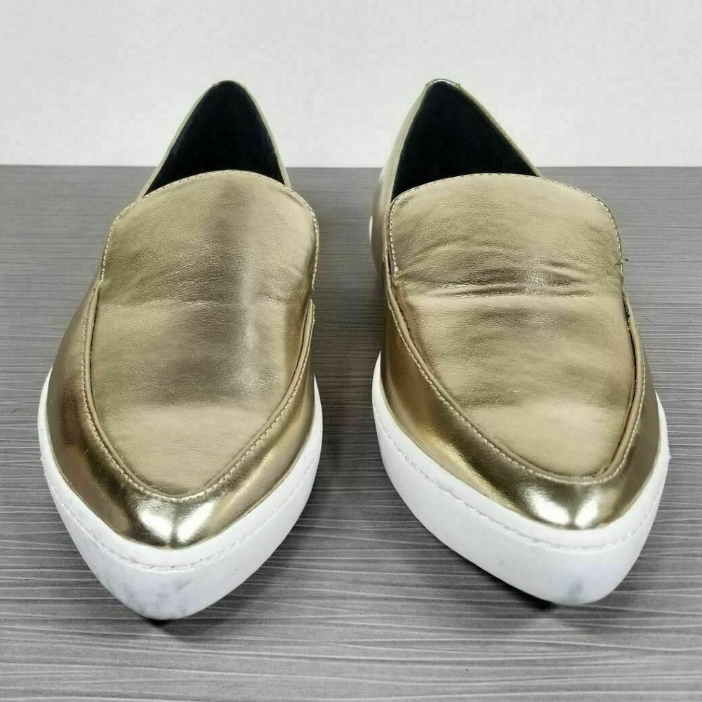 Aldo Trezzo Pointy Toe Sneaker, Gold Patent